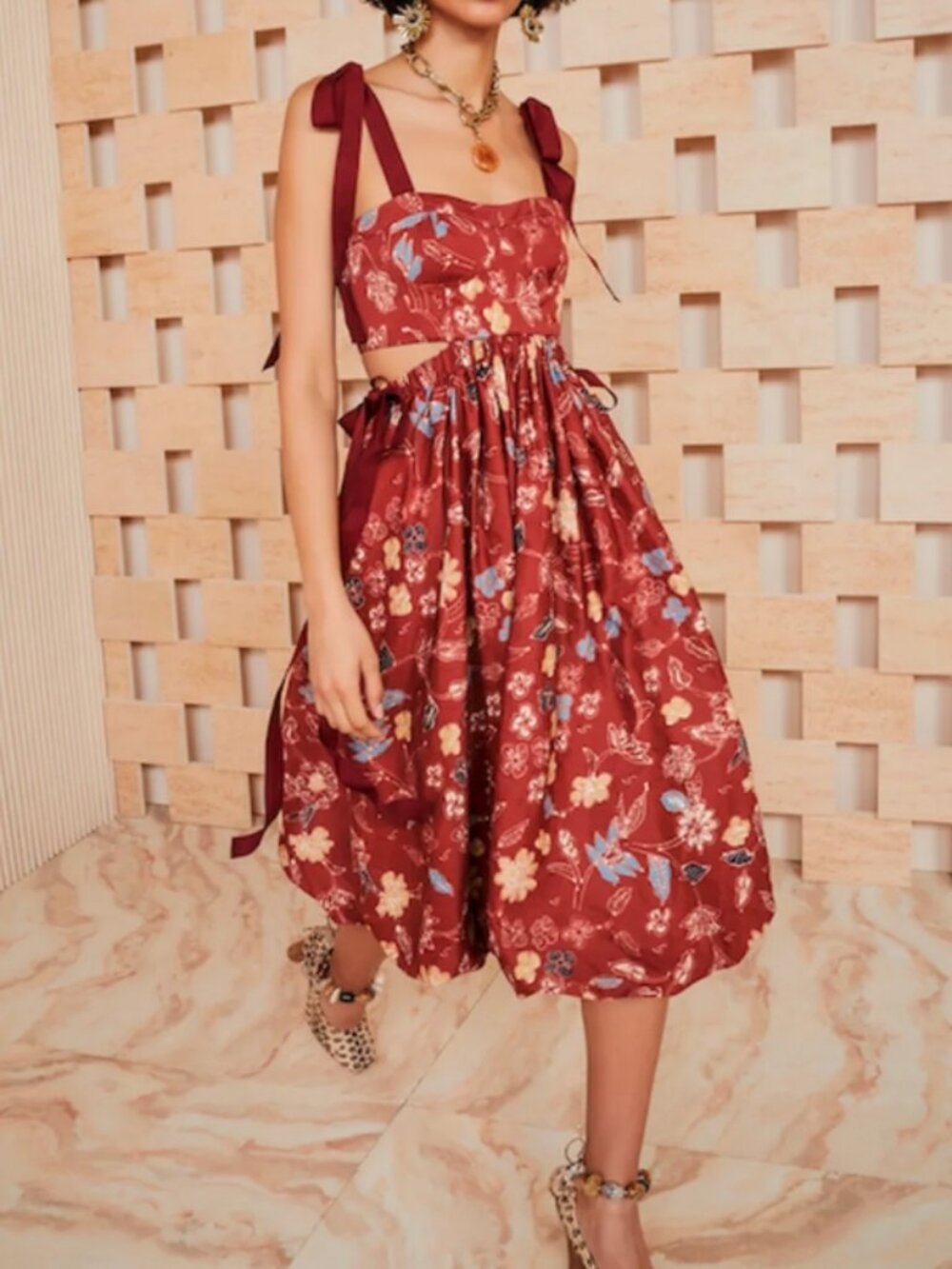 NWOT ULLA JOHNSON Gabrielle Silk Dress in Anemone M $1,395
